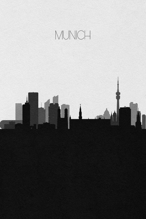 Munich, Germany City Skyline by Ayse Deniz Akerman wall art