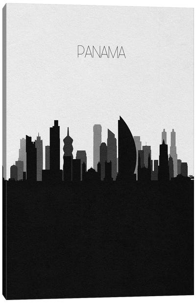 Panama City Skyline Canvas Art Print - Black & White Skylines
