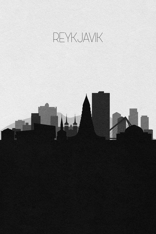 Reykjavik, Iceland City Skyline by Ayse Deniz Akerman wall art