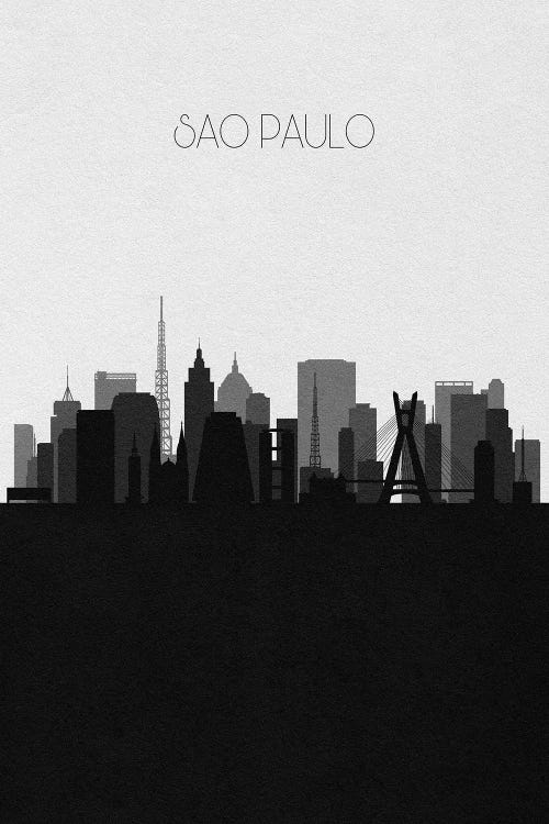 Sao Paulo, Brazil City Skyline by Ayse Deniz Akerman wall art