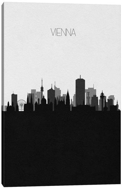 Vienna, Austria City Skyline Canvas Art Print - Black & White Skylines