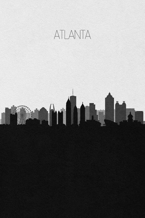 Atlanta Skyline by Ayse Deniz Akerman wall art