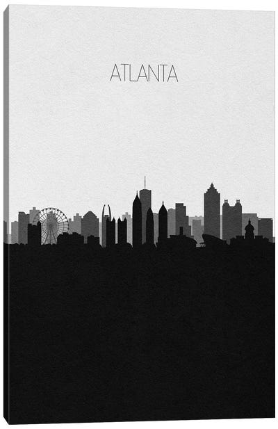 Atlanta Skyline Canvas Art Print - Black & White Skylines