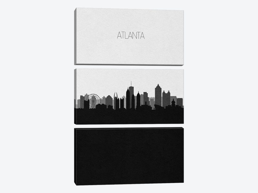 Atlanta Skyline by Ayse Deniz Akerman 3-piece Canvas Art