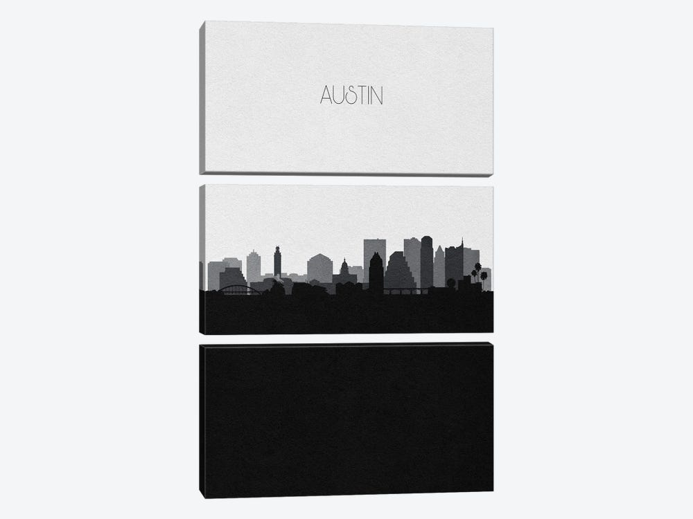 Austin Skyline by Ayse Deniz Akerman 3-piece Canvas Print