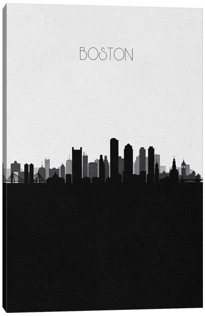 Boston Skyline Canvas Art Print - Black & White Skylines