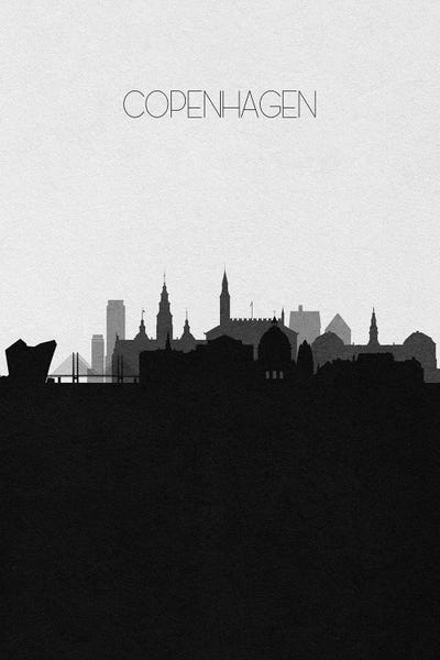 Copenhagen, Denmark City Skyline by Ayse Deniz Akerman framed wall art