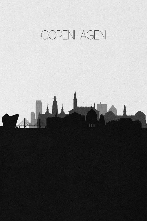 Copenhagen, Denmark City Skyline by Ayse Deniz Akerman wall art