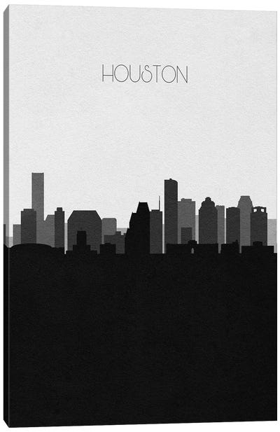 Houston Skyline Canvas Art Print - Black & White Skylines