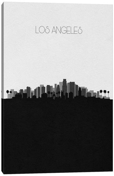 Los Angeles Skyline Canvas Art Print - Black & White Skylines