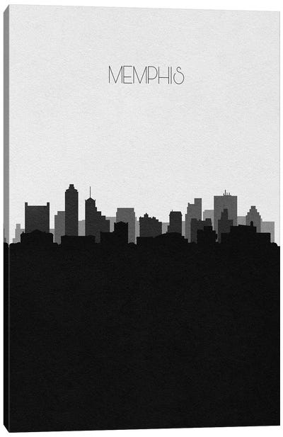 Memphis Skyline Canvas Art Print - Black & White Skylines
