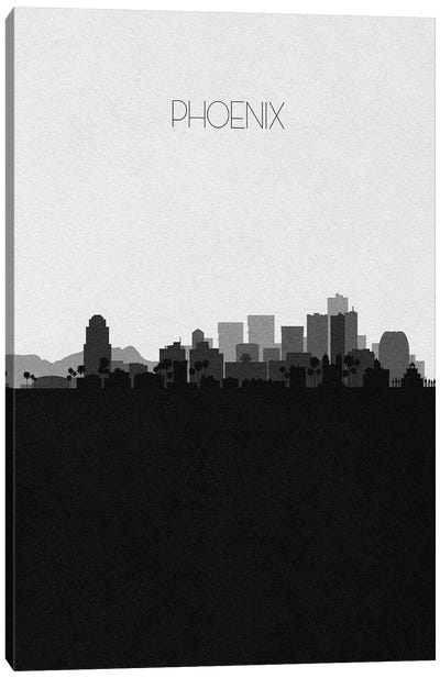 Phoenix Skyline Canvas Art Print - Black & White Skylines