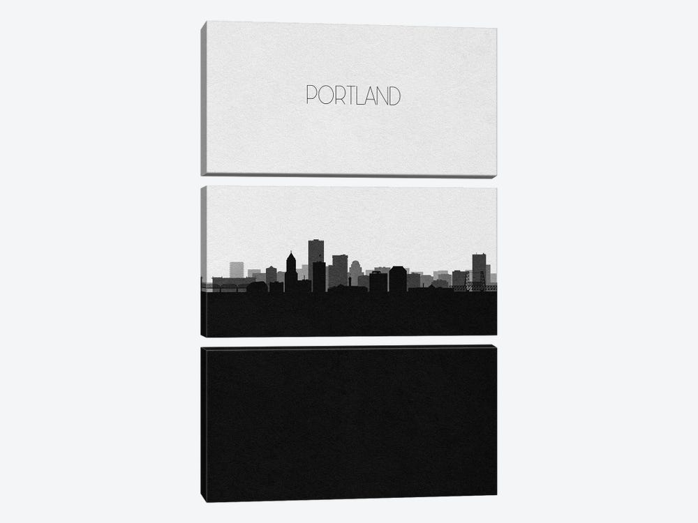 Portland Skyline by Ayse Deniz Akerman 3-piece Art Print