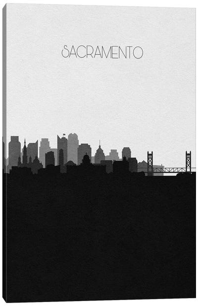 Sacramento Skyline Canvas Art Print - Black & White Skylines