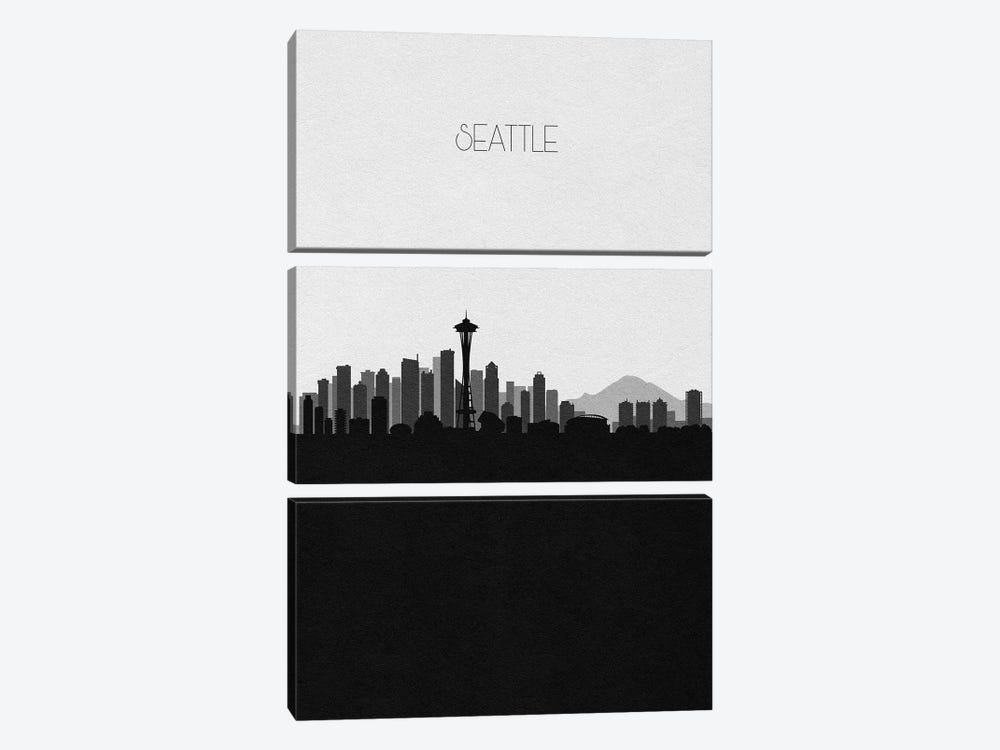 Seattle Skyline by Ayse Deniz Akerman 3-piece Canvas Art