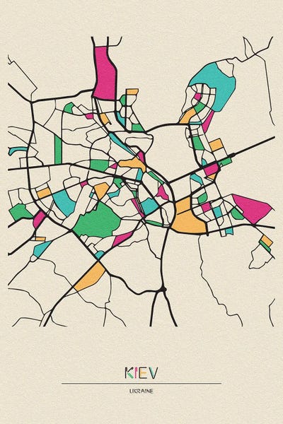 Ukraine: Kiev, Ukraine Map by Ayse Deniz Akerman