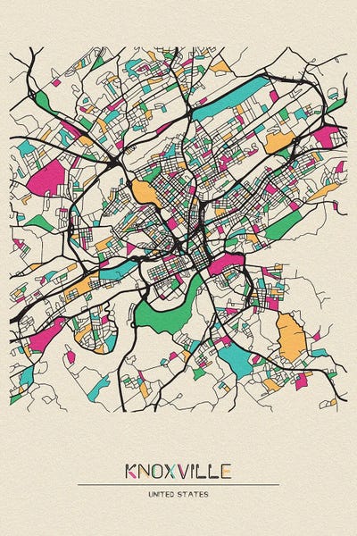 Knoxville: Knoxville, Tennessee Map by Ayse Deniz Akerman