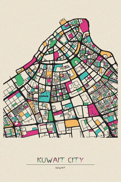 Kuwait: Kuwait City Map by Ayse Deniz Akerman