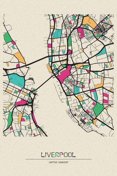 Liverpool: Liverpool, England Map by Ayse Deniz Akerman