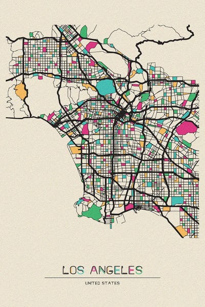 Maps: Los Angeles, California Map by Ayse Deniz Akerman