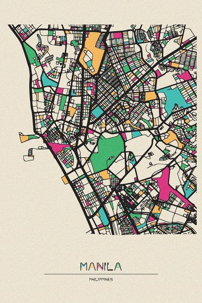 Philippines: Manila, Philippines Map by Ayse Deniz Akerman