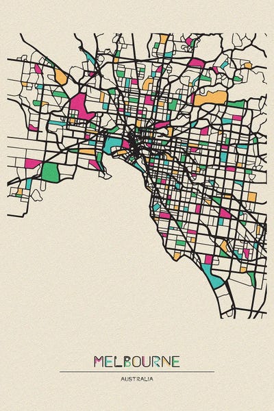 Victoria: Melbourne, Australia Map by Ayse Deniz Akerman