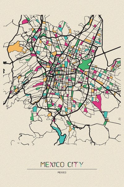 Mexico: Mexico City Map by Ayse Deniz Akerman