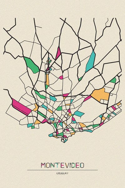 Uruguay: Montevideo, Uruguay Map by Ayse Deniz Akerman