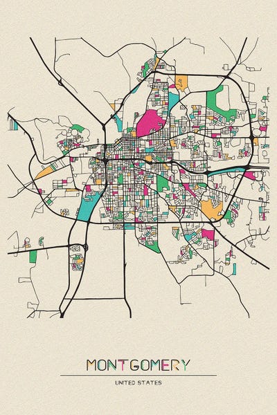Alabama: Montgomery, Alabama Map by Ayse Deniz Akerman