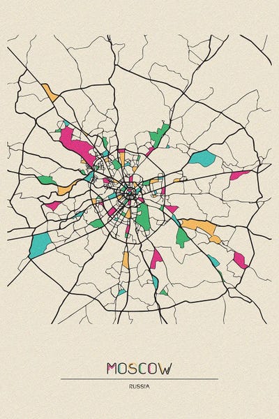 Ayse Deniz Akerman: Moscow, Russia Map by Ayse Deniz Akerman