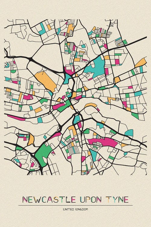 Newcastle upon Tyne, England Map