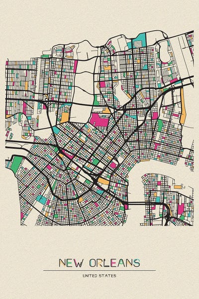 New Orleans: New Orleans, Louisiana Map by Ayse Deniz Akerman