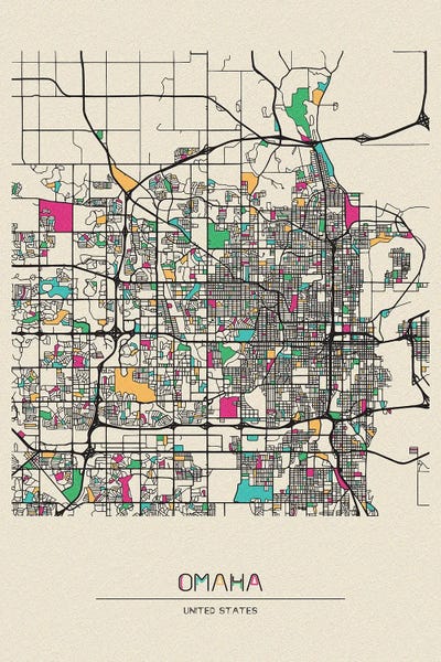 Omaha: Omaha, Nebraska Map by Ayse Deniz Akerman