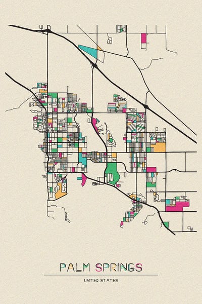 Palm Springs: Palm Springs, California Map by Ayse Deniz Akerman