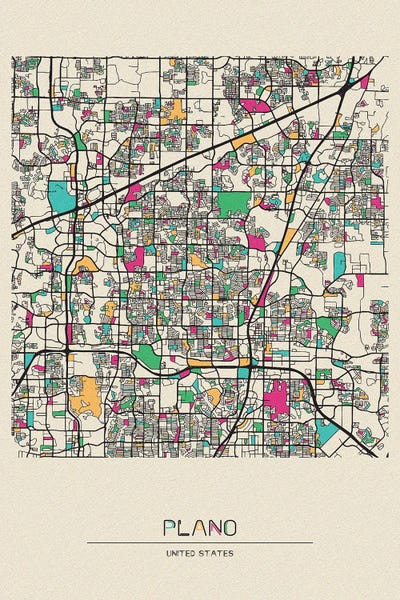 Texas: Plano, Texas Map by Ayse Deniz Akerman