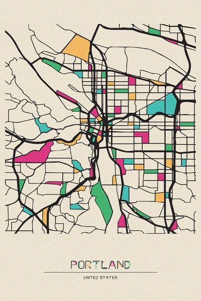 Portland: Portland, Oregon Map by Ayse Deniz Akerman