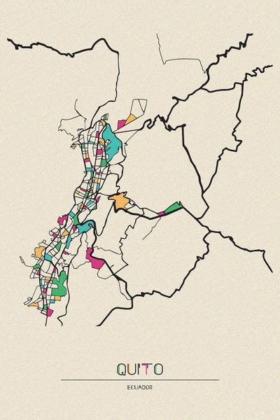 Ecuador: Quito, Ecuador Map by Ayse Deniz Akerman