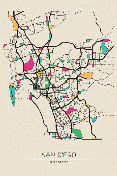 San Diego, California Map