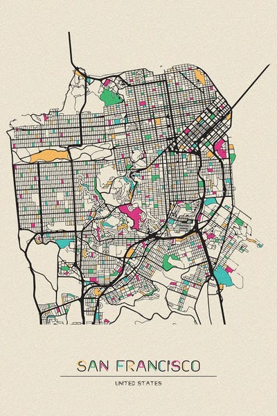 San Francisco: San Francisco, California Map by Ayse Deniz Akerman