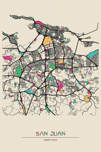 Puerto Rico: San Juan, Puerto Rico Map by Ayse Deniz Akerman