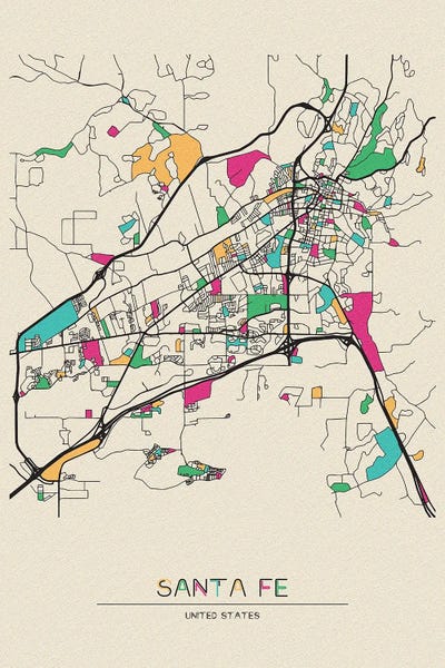 New Mexico: Santa Fe, New Mexico Map by Ayse Deniz Akerman