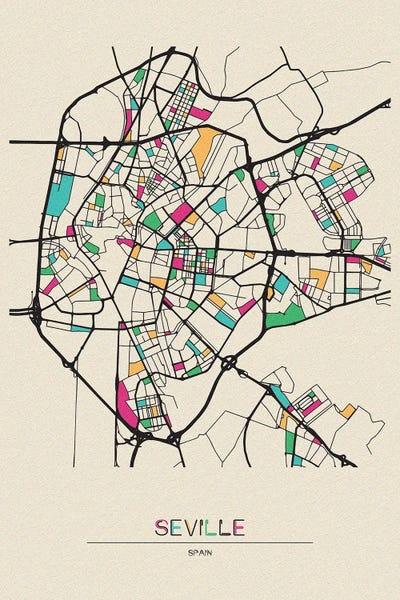 Andalusia: Seville, Spain Map by Ayse Deniz Akerman