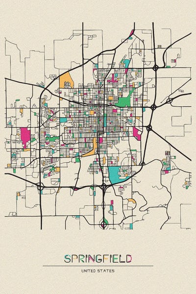 Springfield: Springfield, Illinois Map by Ayse Deniz Akerman