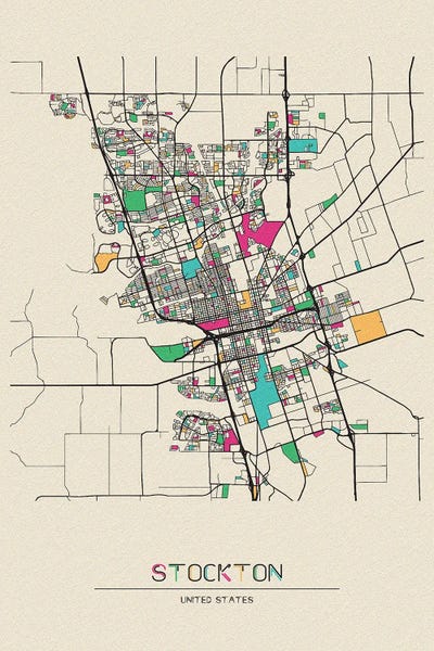 Ayse Deniz Akerman: Stockton, California Map by Ayse Deniz Akerman