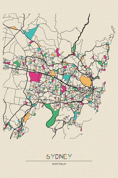Australia: Sydney, Australia Map by Ayse Deniz Akerman