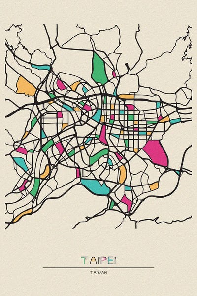 Taiwan: Taipei, Taiwan Map by Ayse Deniz Akerman