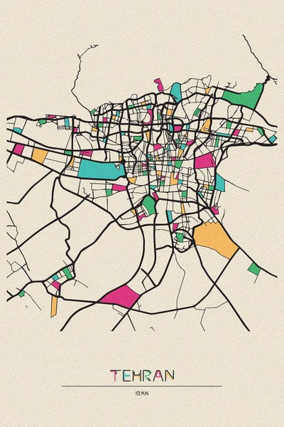 Iran: Tehran, Iran Map by Ayse Deniz Akerman