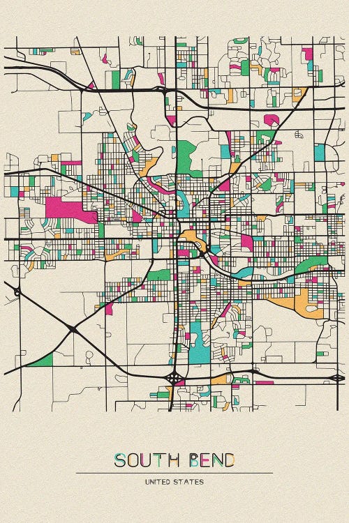 South Bend, Indiana Map