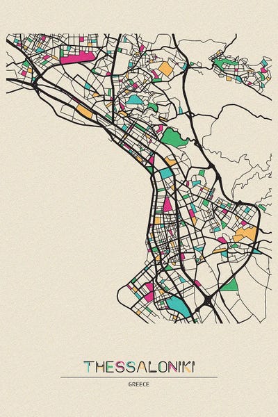 Urban Maps: Thessaloniki, Greece Map by Ayse Deniz Akerman