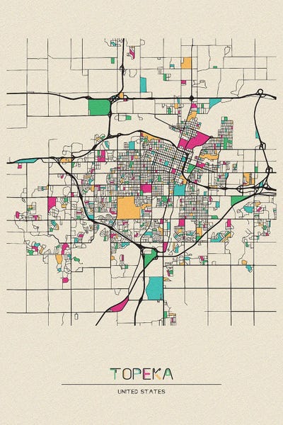 Kansas: Topeka, Kansas Map by Ayse Deniz Akerman